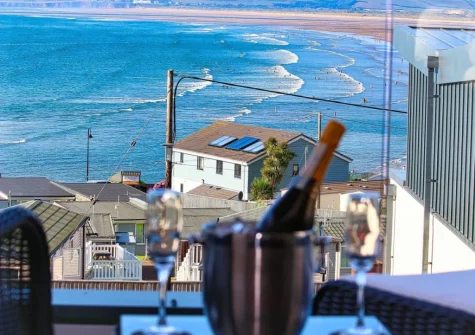 The view from the balcony & outdoor sitting area at Ocean Escape, Westward Ho!