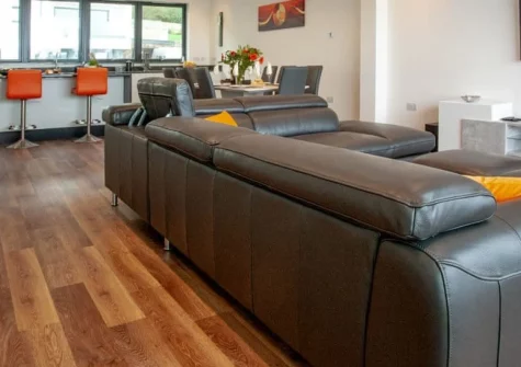 Ocean Escape, Westward Ho! is a contemporary four-bedroom coastal hideaway with spectacular views across the golden sands to Lundy Island, featuring a dedicated cinema room, south-facing garden with barbecue, and just moments from the beach.