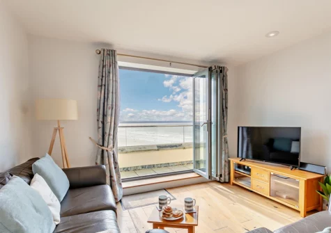 The living area at Ocean Point, Saunton