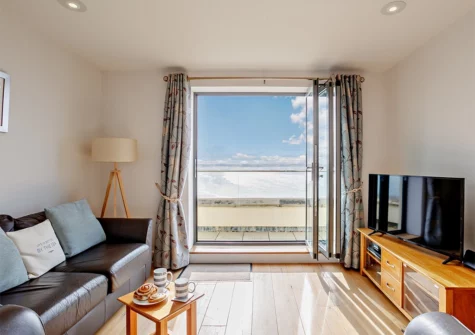 The living area at Ocean Point, Saunton