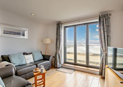 The living area at Ocean Point, Saunton