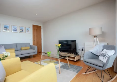The living area at Ocean Serenity, Westward Ho!
