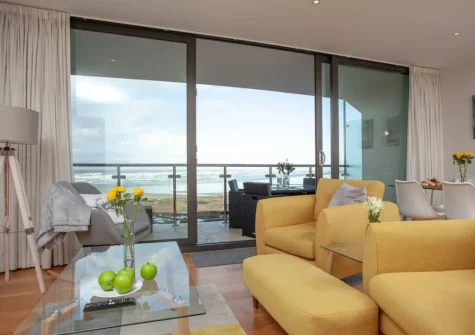 The living area at Ocean Serenity, Westward Ho!