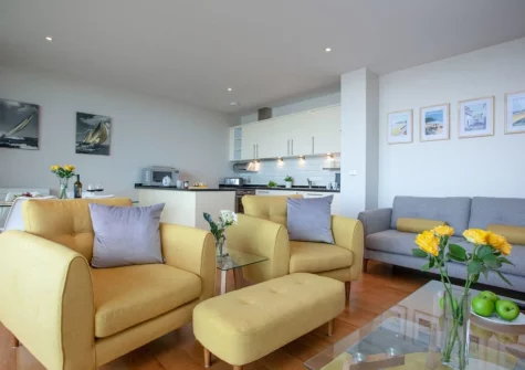 The living area at Ocean Serenity, Westward Ho!