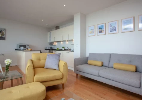 The living area at Ocean Serenity, Westward Ho!