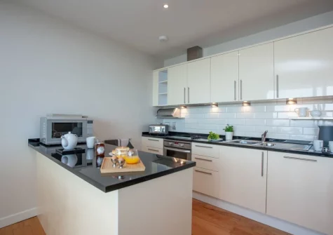 The kitchen at Ocean Serenity, Westward Ho!