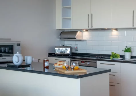 The kitchen at Ocean Serenity, Westward Ho!