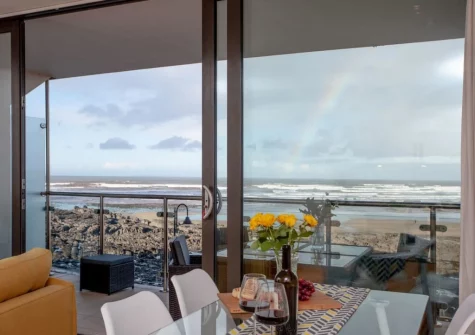 The sea view from the dining area at Ocean Serenity, Westward Ho!