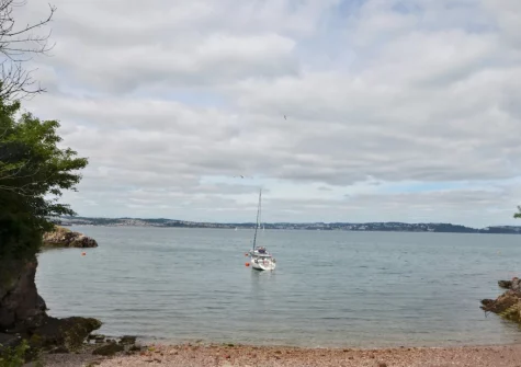 Pretty Fishcombe Cove lies 150 metres away, at the bottom of the hill in front of the holiday park