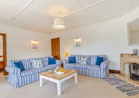 The living room at Ocean View, Holywell