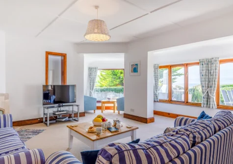The living room at Ocean View, Holywell