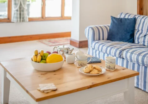The living room at Ocean View, Holywell