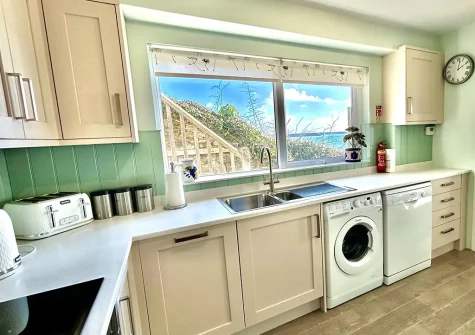 The kitchen at Ocean View, Porthleven
