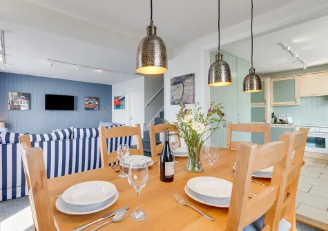 The dining area at Ocean View, Porthleven