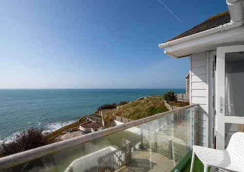 Bedroom #1 balcony & outdoor sitting area at Ocean View, Porthleven
