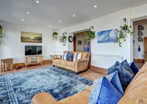 The living area at Oh My Sea, Lynton