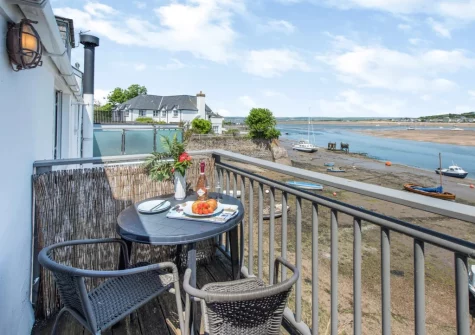 The decked patio & outdoor sitting area at Old Brewhouse 2, Appledore