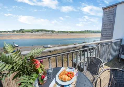 The decked patio & outdoor sitting area at Old Brewhouse 2, Appledore