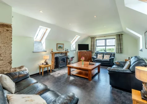 The living area at Old Dairy Barn, Challacombe