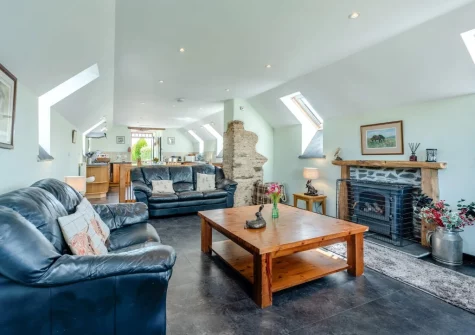 The living area at Old Dairy Barn, Challacombe