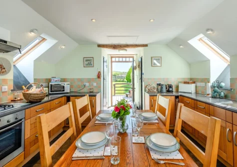 The kitchen & dining area at Old Dairy Barn, Challacombe