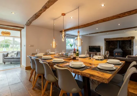 The dining area at Old Farmhouse, Week Orchard