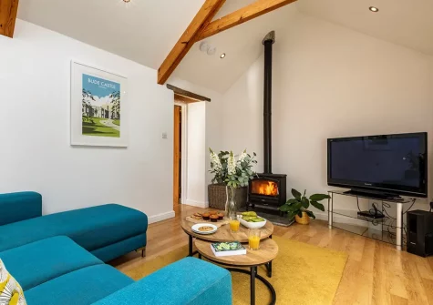 The annexe living area at Old Farmhouse, Week Orchard