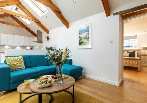 The annexe living area at Old Farmhouse, Week Orchard