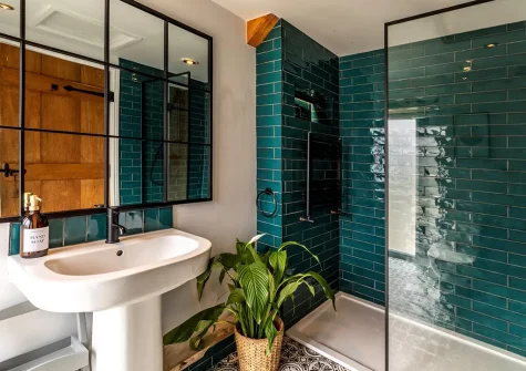 The annexe shower room at Old Farmhouse, Week Orchard