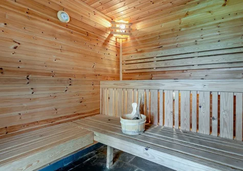 The sauna sitting area at Old Farmhouse, Week Orchard