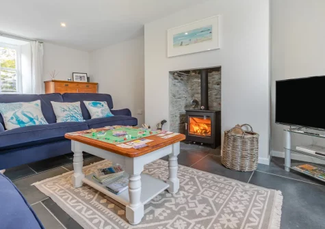 The living area at Old Post Office, Golant