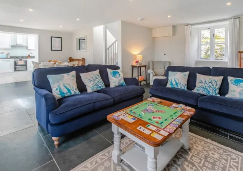 The living area at Old Post Office, Golant