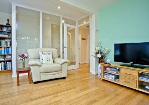 The living area at Oldway Apartment, Paignton