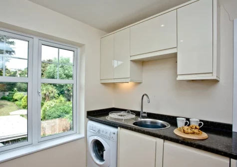 The kitchen at Oldway Apartment, Paignton