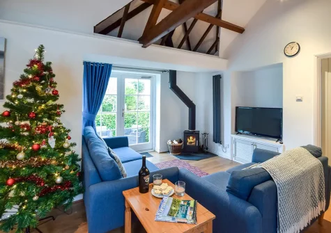 The living area at Olive Cottage, Penryn