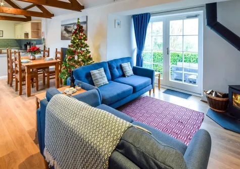 The living area at Olive Cottage, Penryn