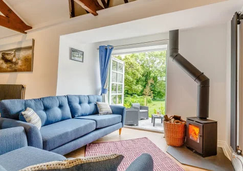 The living area at Olive Cottage, Penryn