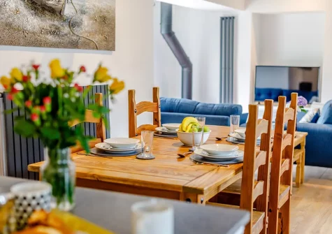 The dining area at Olive Cottage, Penryn