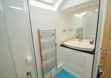 Bedroom #1 en-suite shower room at Olive Court Coach House, Newton Ferrers