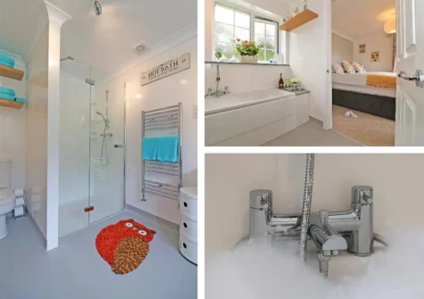 The bathroom at Omalast, Nantrisack Holiday Cottages, Cusveorth Coombe