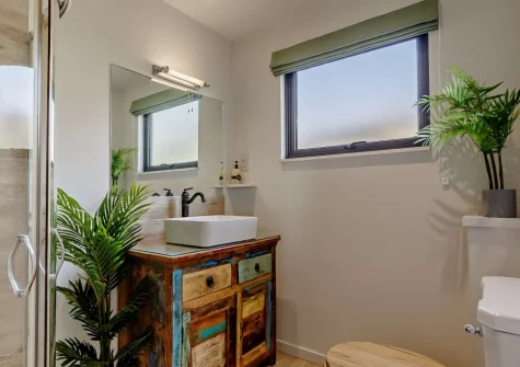 The shower room at Omega, Freathy