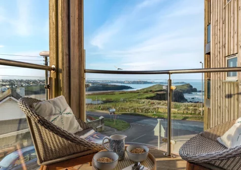 The balcony & outdoor sitting area at Once upon a Tide, Newquay