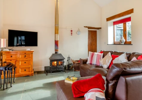 The living area at Oriel Cottage, Muddiford