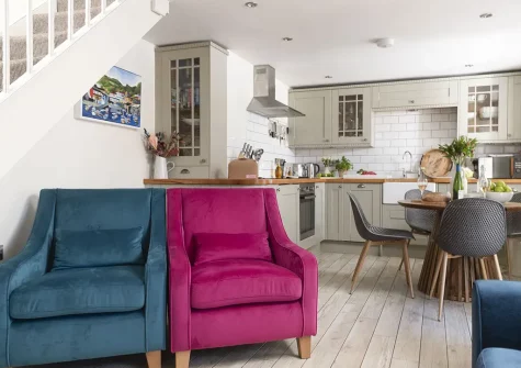 The living area at Oriel Cottage, St Agnes