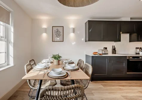 The kitchen & dining area at Orleigh, Croyde Bay
