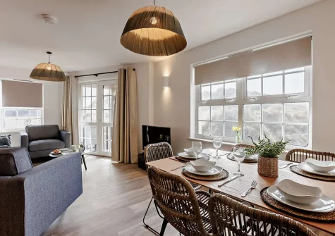 The dining area at Orleigh, Croyde Bay