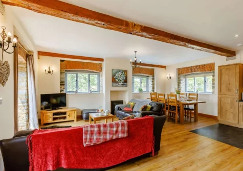 The living area at Otter Barn Lakes, St Giles-on-the-Heath