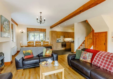 The living area at Otter Barn Lakes, St Giles-on-the-Heath