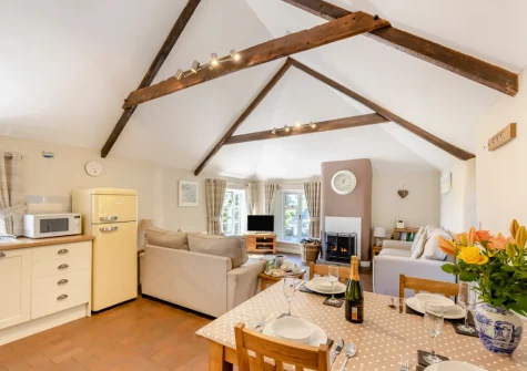 The kitchen, living & dining area at Otterbridge at Penrose Burden, St Breward