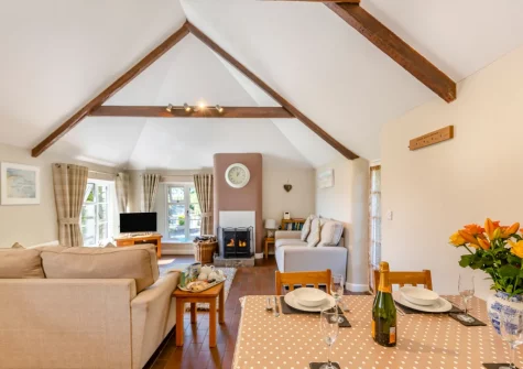 The living & dining area at Otterbridge at Penrose Burden, St Breward